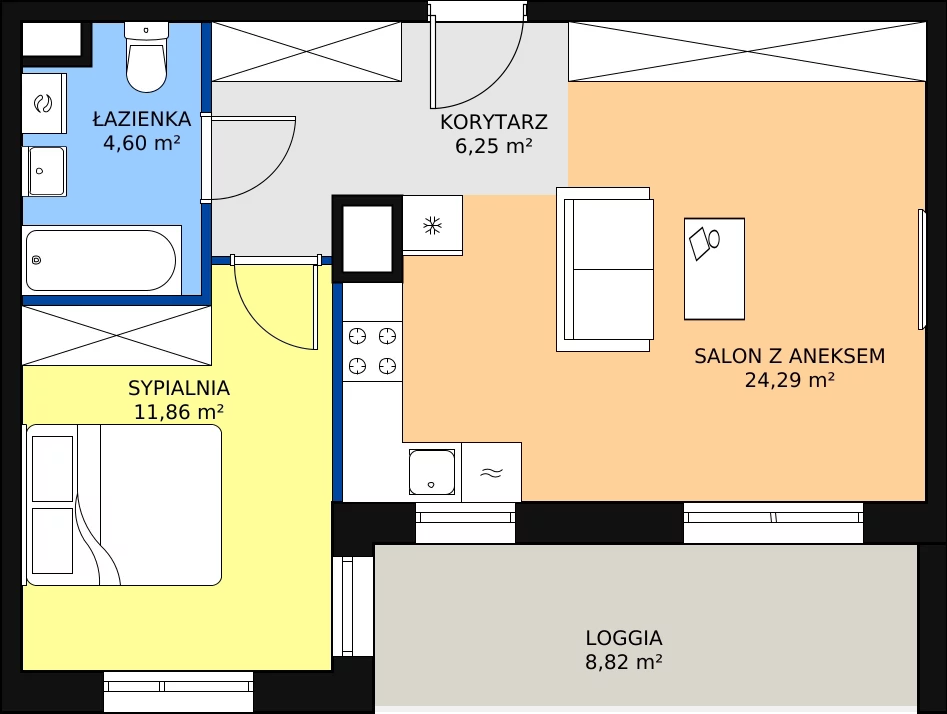 Zalety mieszkania 47 m², PPO/M/A/3/1