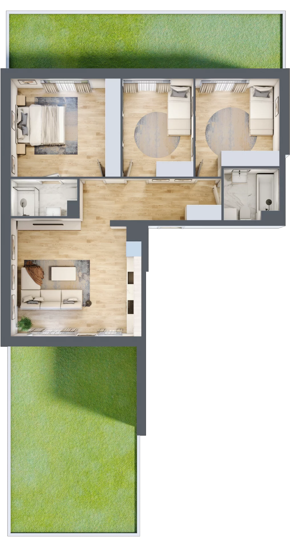 4 pokoje, mieszkanie 83,22 m², parter, oferta nr MLAAB/A/0/4, Metro Life Apartamenty, Warszawa, Bemowo, Chrzanów, ul. Rayskiego