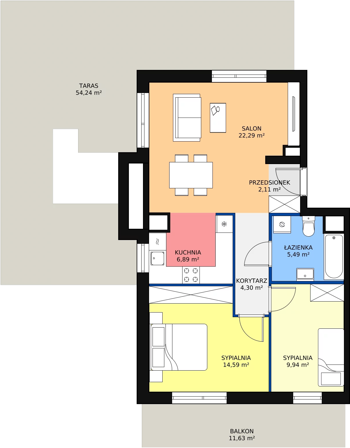Zalety mieszkania 65.61 m², MLAAB/A/6/3