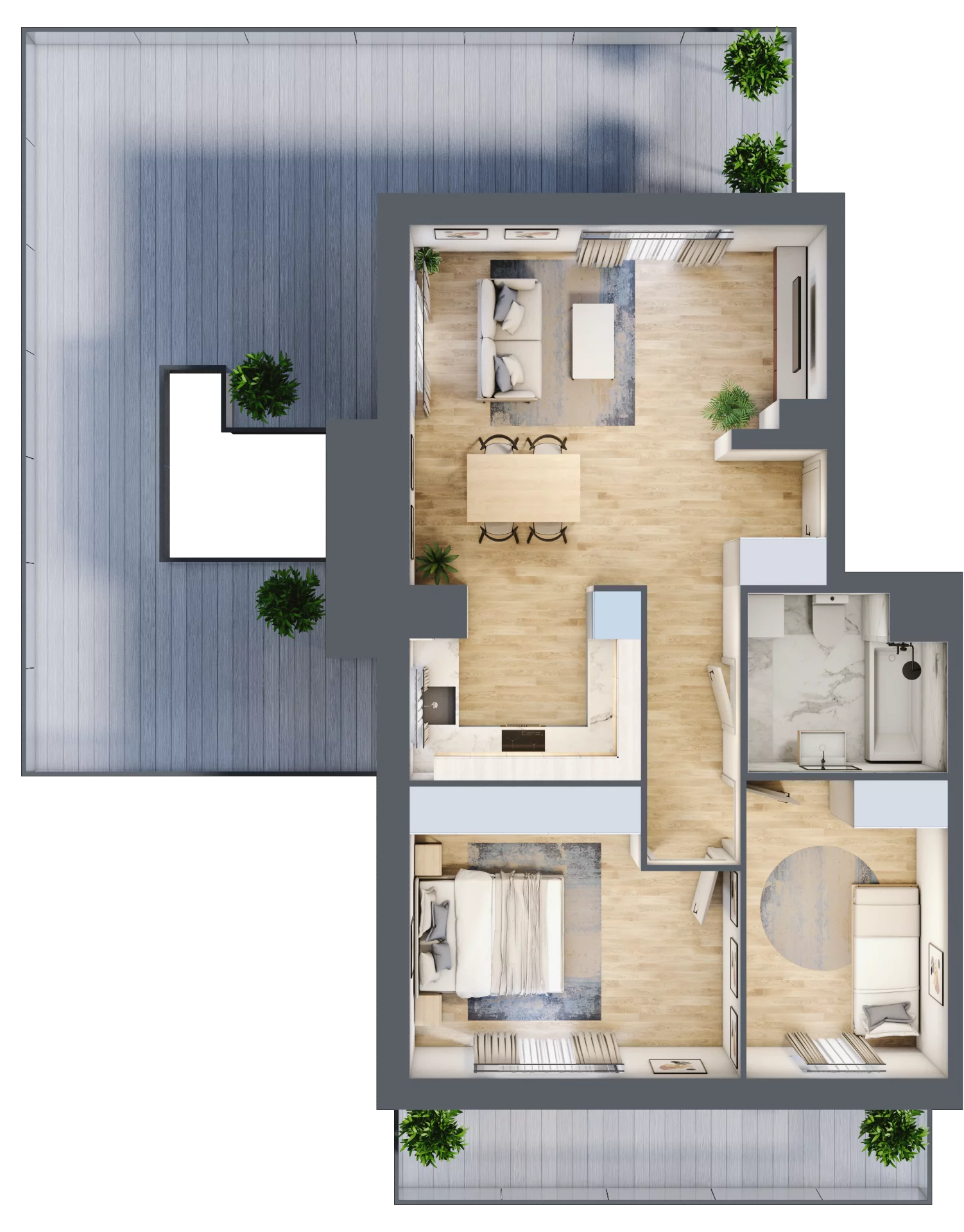 3 pokoje, mieszkanie 65,61 m², piętro 6, oferta nr MLAAB/A/6/3, Metro Life Apartamenty, Warszawa, Bemowo, Chrzanów, ul. Rayskiego