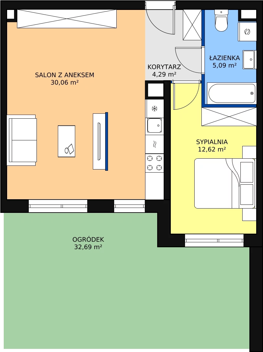 Zalety mieszkania 52.06 m², MLAAB/B/0/1