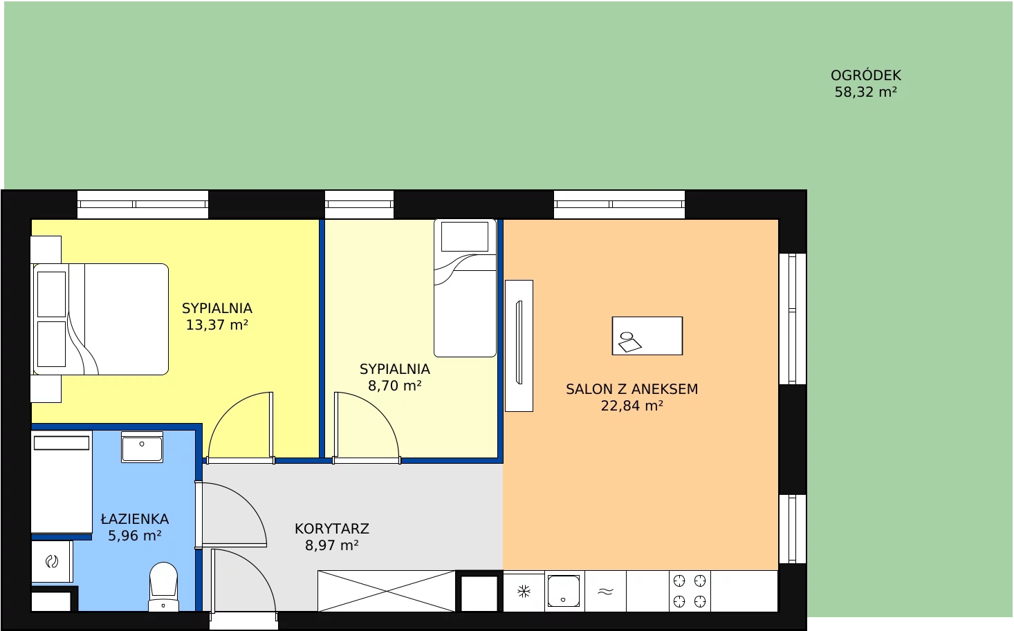 Zalety mieszkania 59.83 m², MLAAB/B/0/2