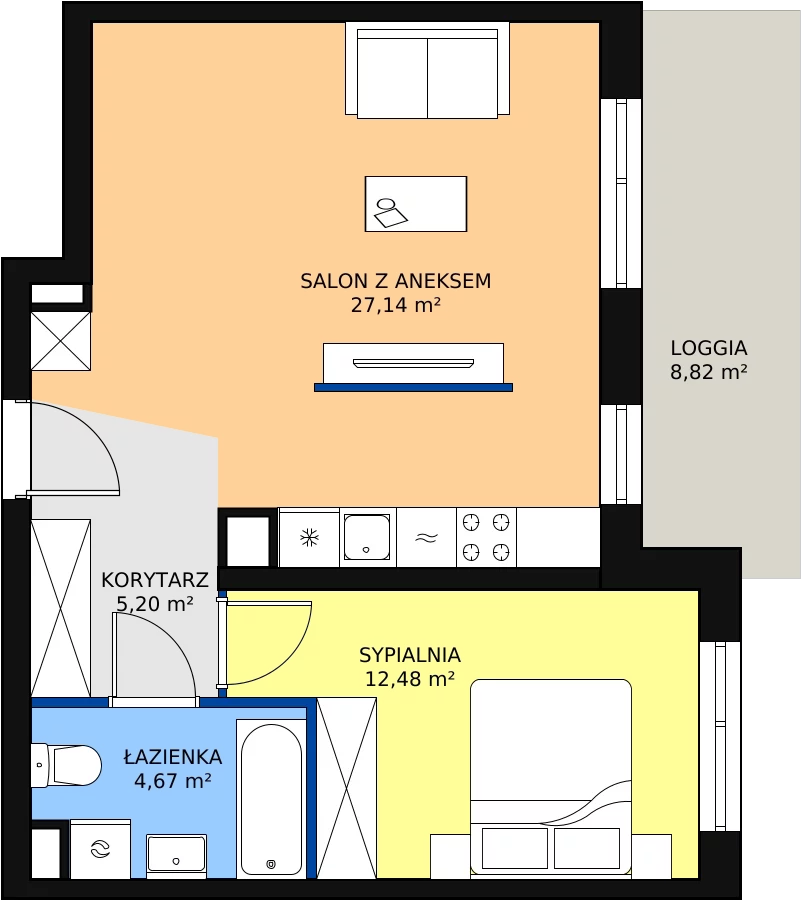 Zalety mieszkania 49.48 m², MLAAB/B/4/4