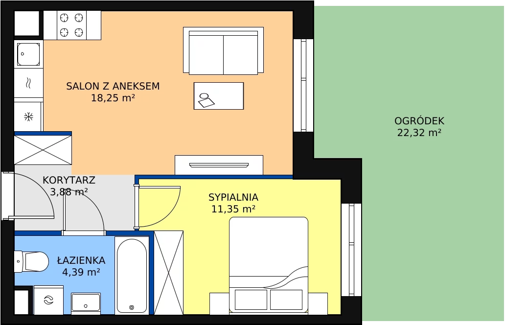Zalety mieszkania 37.88 m², MLAAB/C/0/5
