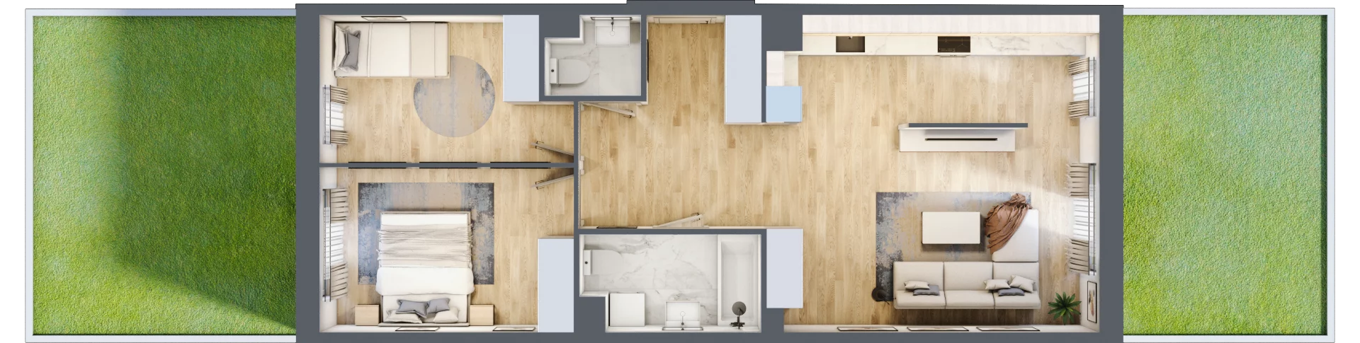 3 pokoje, mieszkanie 67,19 m², parter, oferta nr MLAAB/C/0/8, Metro Life Apartamenty, Warszawa, Bemowo, Chrzanów, ul. Rayskiego