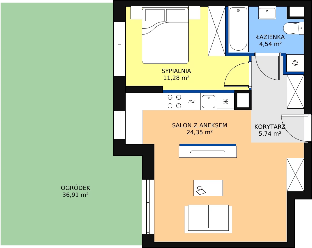 Zalety mieszkania 45.81 m², MLAAB/C/0/9