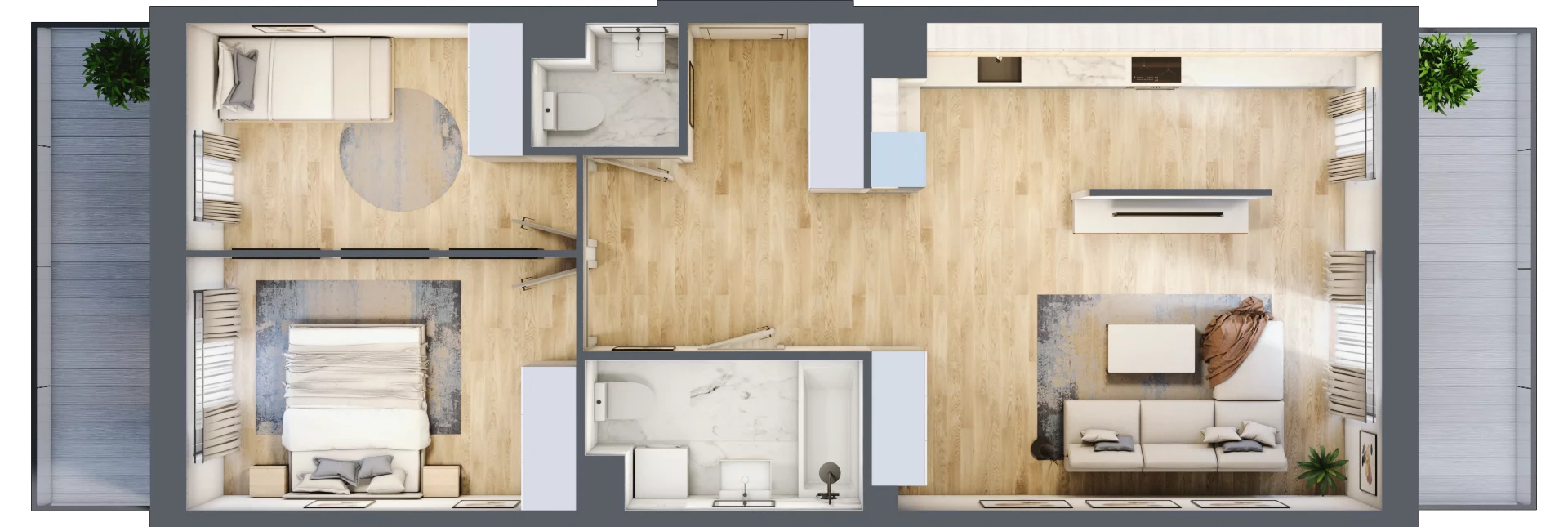 3 pokoje, mieszkanie 67,23 m², piętro 1, oferta nr MLAAB/C/1/8, Metro Life Apartamenty, Warszawa, Bemowo, Chrzanów, ul. Rayskiego