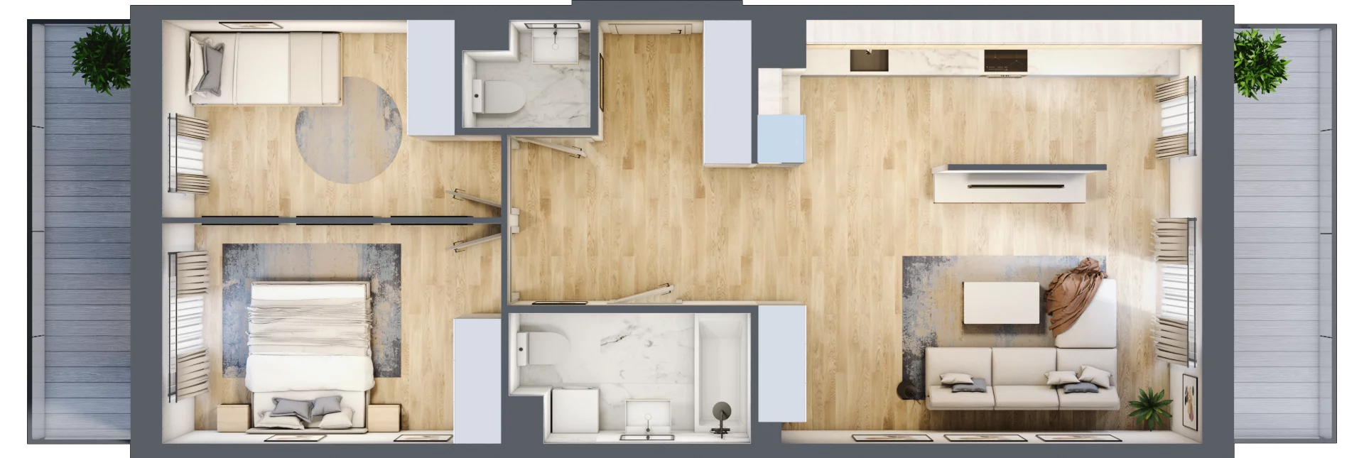 3 pokoje, mieszkanie 67,23 m², piętro 2, oferta nr MLAAB/C/2/8, Metro Life Apartamenty, Warszawa, Bemowo, Chrzanów, ul. Rayskiego