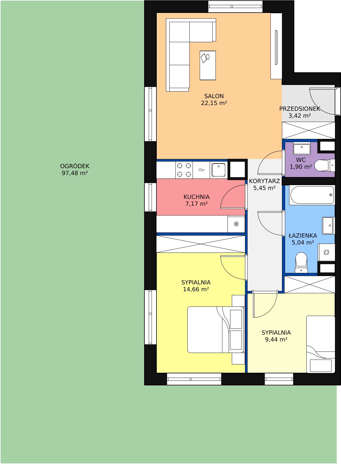 Zalety mieszkania 69.24 m², MLAAB/D/0/4