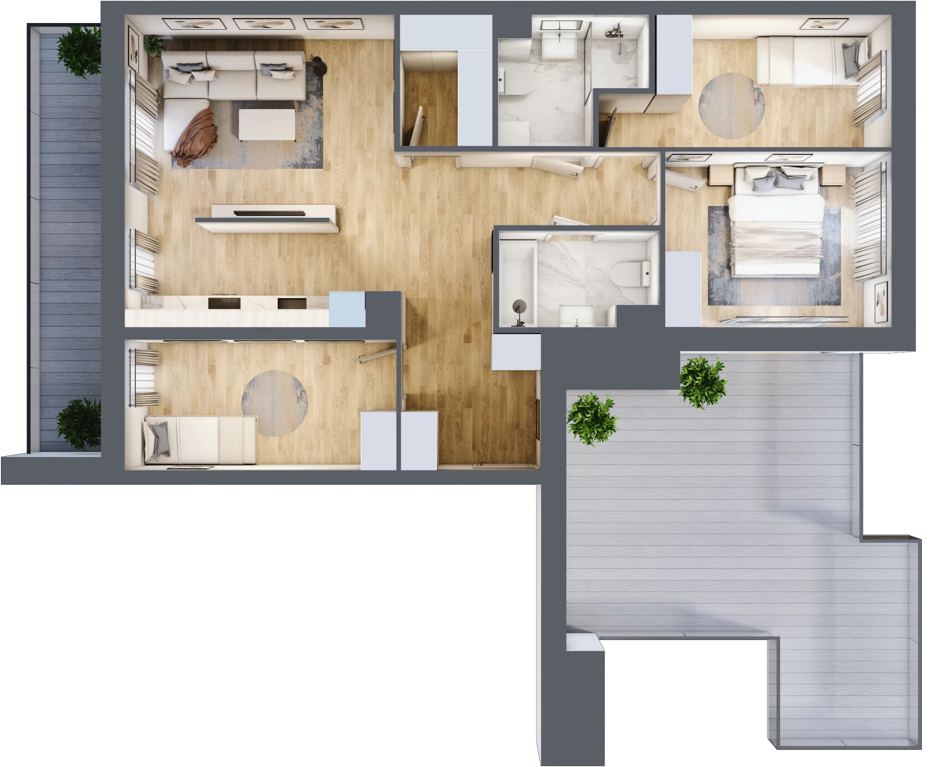 4 pokoje, mieszkanie 83,00 m², piętro 6, oferta nr MLAAB/D/6/1, Metro Life Apartamenty, Warszawa, Bemowo, Chrzanów, ul. Rayskiego