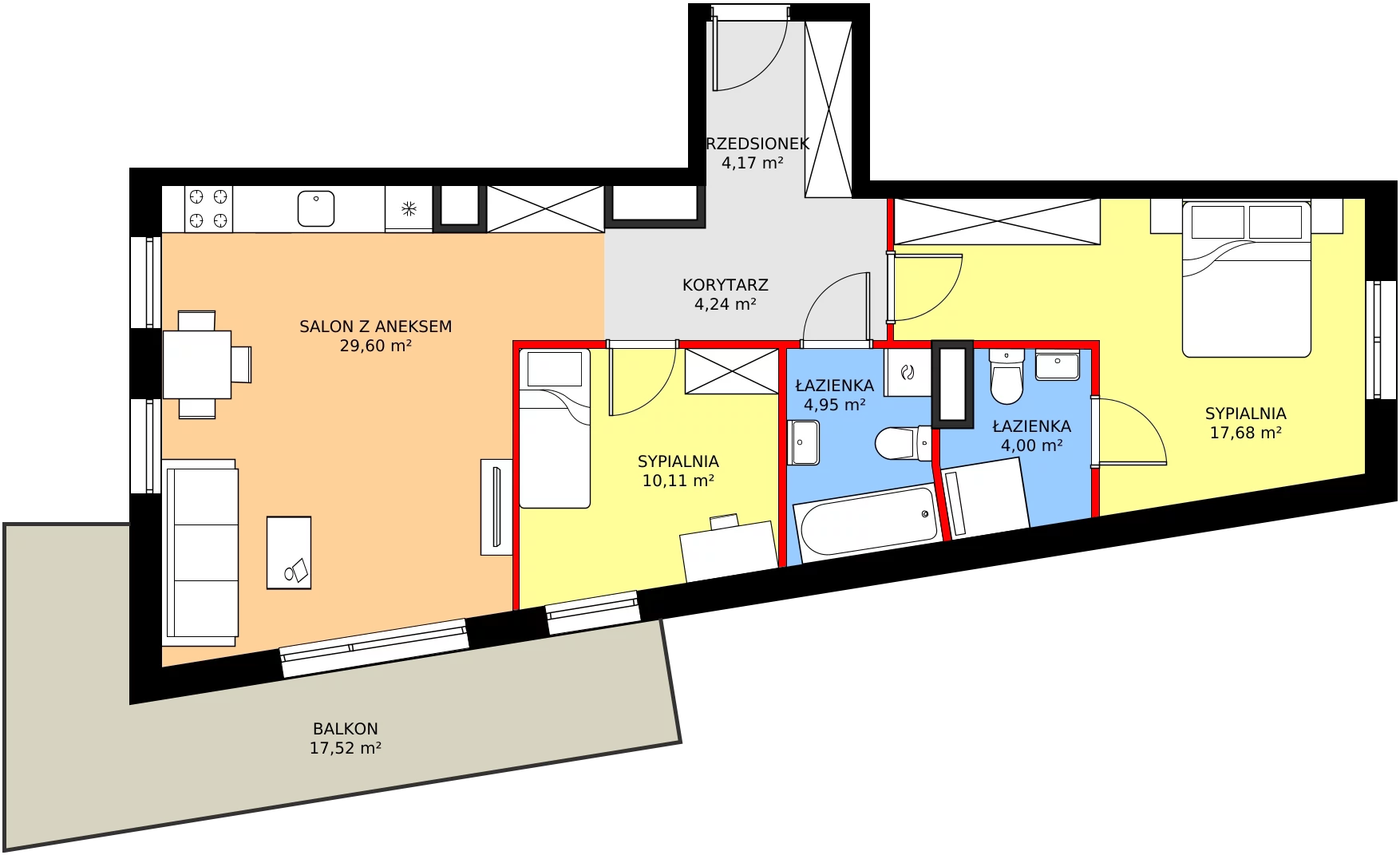 Zalety mieszkania 74.75 m², SU1/A/2/4