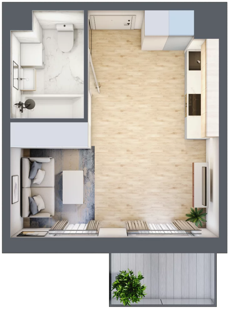 1 pokój, mieszkanie 26,47 m², piętro 1, oferta nr SU1/A/1/12, Sady Ursynów 1, Warszawa, Ursynów, Wyczółki, ul. Koprowskiego / Pieskowa Skała