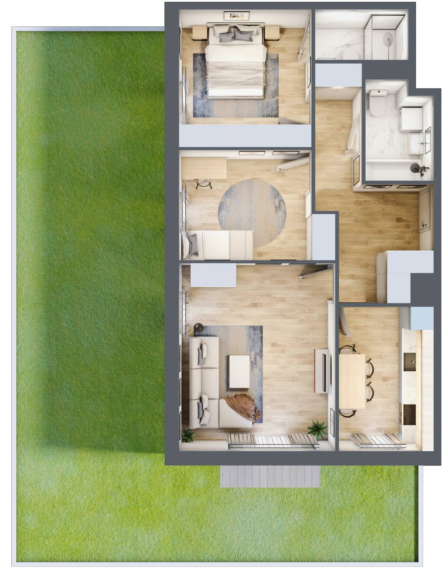 3 pokoje, mieszkanie 71,92 m², parter, oferta nr SU1/B/0/7, Sady Ursynów 1, Warszawa, Ursynów, Wyczółki, ul. Koprowskiego / Pieskowa Skała