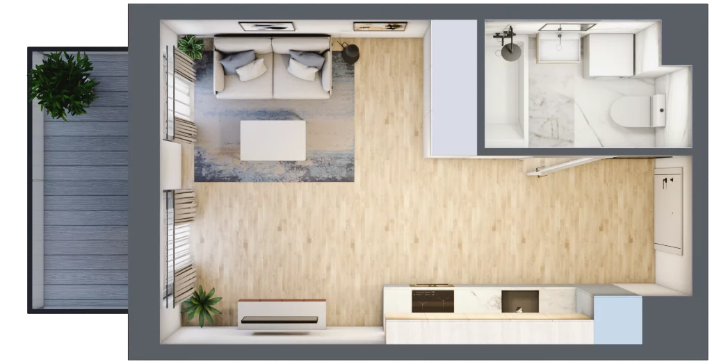 1 pokój, mieszkanie 26,07 m², piętro 1, oferta nr SU1/B/1/10, Sady Ursynów 1, Warszawa, Ursynów, Wyczółki, ul. Koprowskiego / Pieskowa Skała