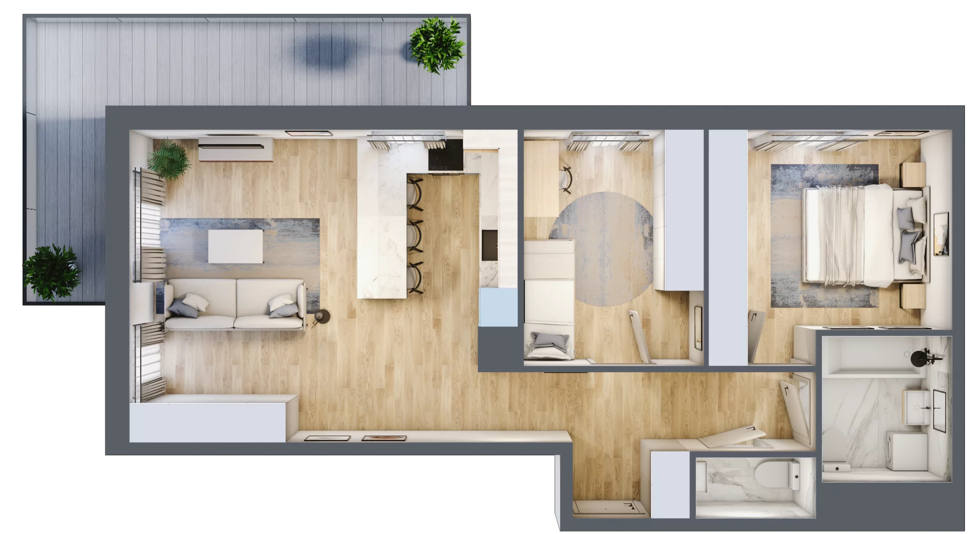 3 pokoje, mieszkanie 64,74 m², piętro 1, oferta nr SU1/B/1/14, Sady Ursynów 1, Warszawa, Ursynów, Wyczółki, ul. Koprowskiego / Pieskowa Skała