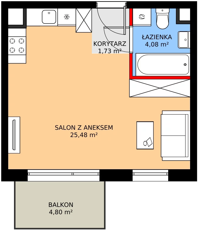 Zalety mieszkania 31.29 m², SU1/B/2/3