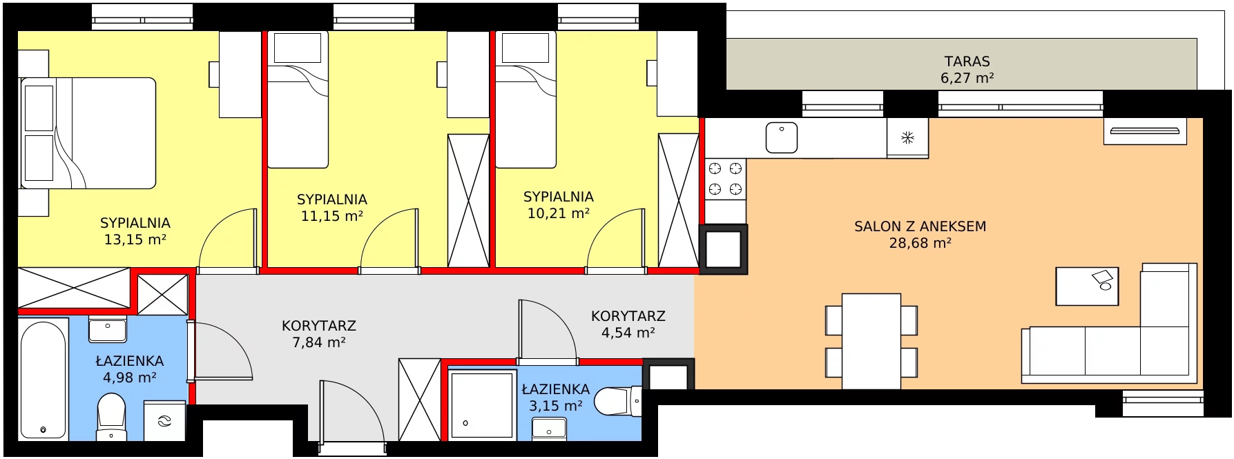 Zalety mieszkania 83.7 m², SU1/B/1/1