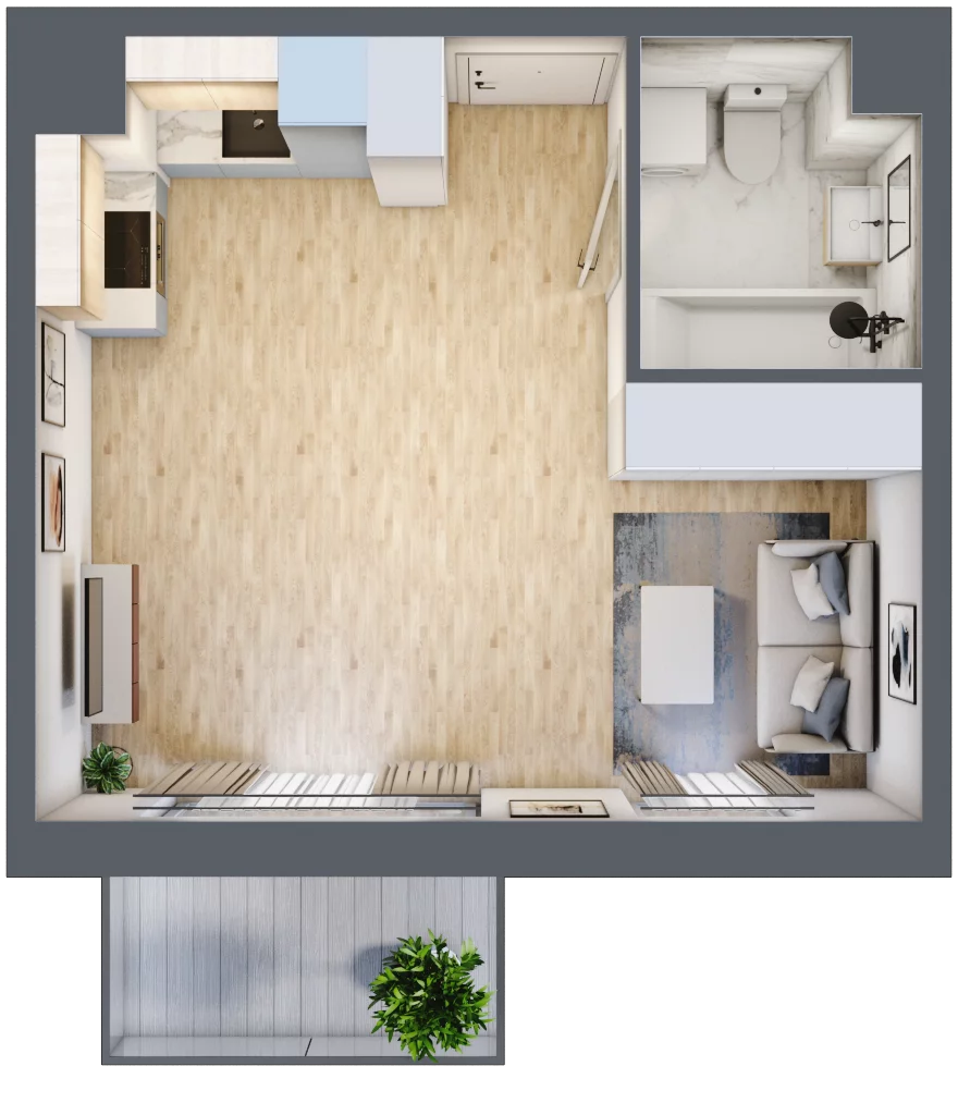 1 pokój, mieszkanie 31,29 m², piętro 1, oferta nr SU1/B/1/3, Sady Ursynów 1, Warszawa, Ursynów, Wyczółki, ul. Koprowskiego / Pieskowa Skała