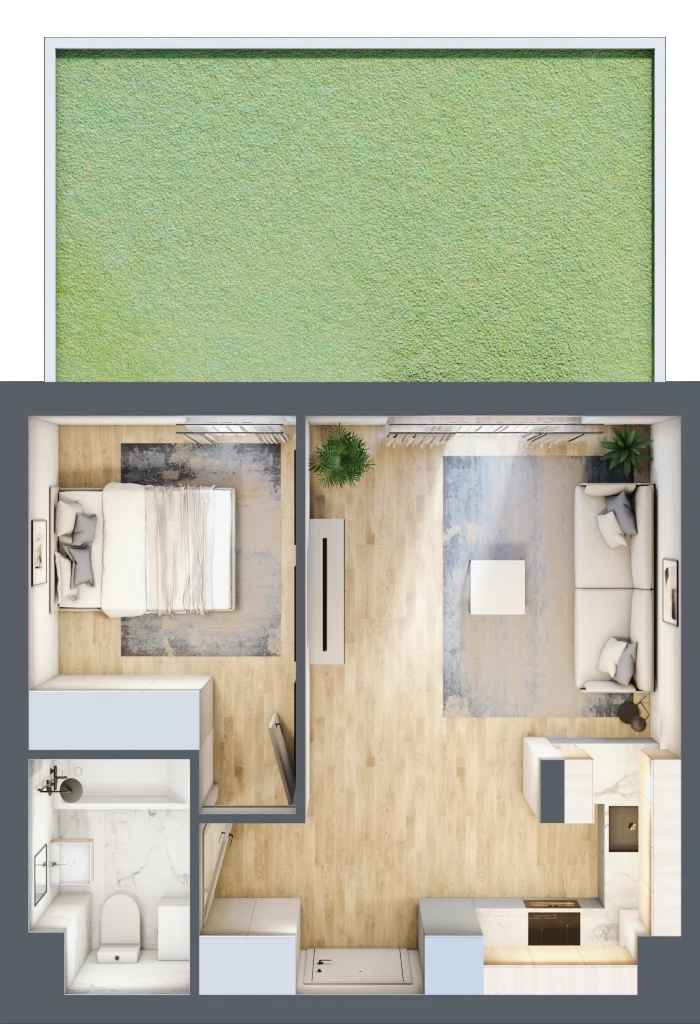 2 pokoje, mieszkanie 39,35 m², parter, oferta nr RM/1B/J/0/3, Rytm Mokotowa 1B, Warszawa, Mokotów, Augustówka, ul. Antoniewska / Piramowicza