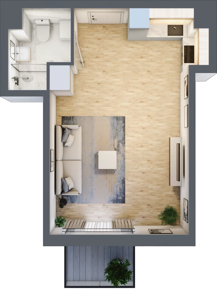 1 pokój, mieszkanie 32,76 m², piętro 1, oferta nr RM/1B/M/1/1, Rytm Mokotowa 1B, Warszawa, Mokotów, Augustówka, ul. Antoniewska / Piramowicza