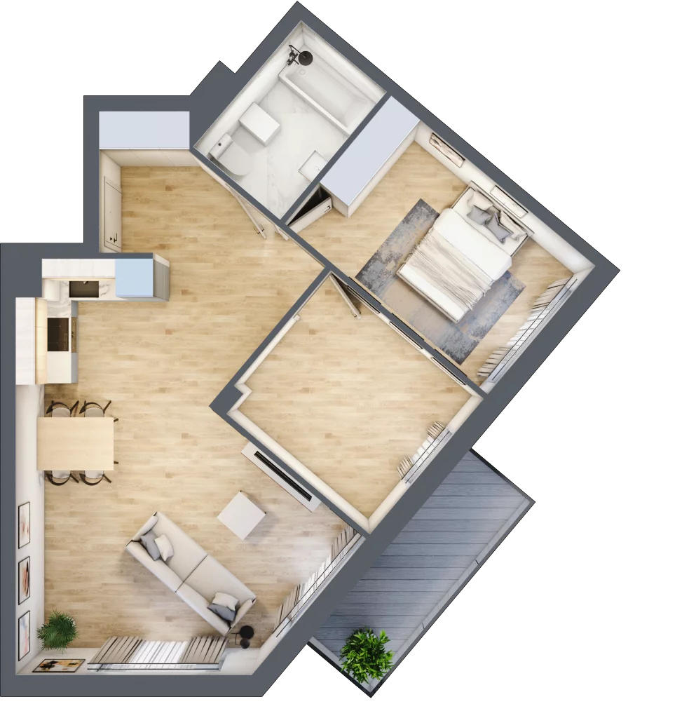 3 pokoje, mieszkanie 64,29 m², piętro 3, oferta nr RM/1B/L/3/5, Rytm Mokotowa 1B, Warszawa, Mokotów, Augustówka, ul. Antoniewska / Piramowicza