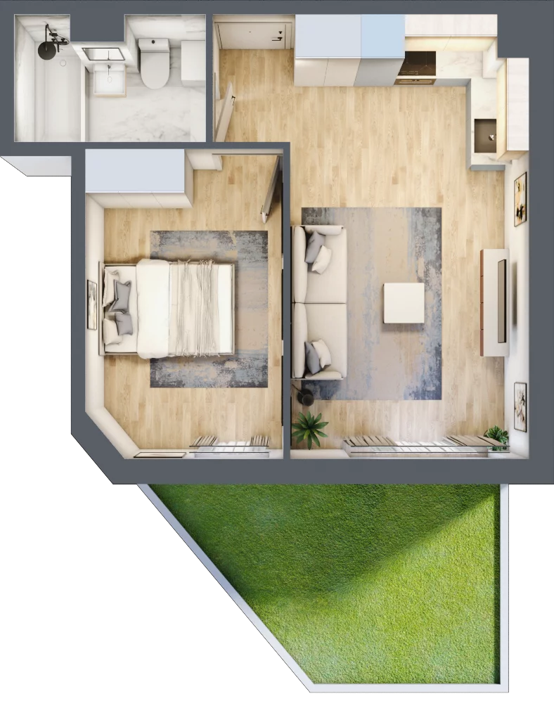 2 pokoje, mieszkanie 39,07 m², parter, oferta nr RM/1B/I/0/1, Rytm Mokotowa 1B, Warszawa, Mokotów, Augustówka, ul. Antoniewska / Piramowicza