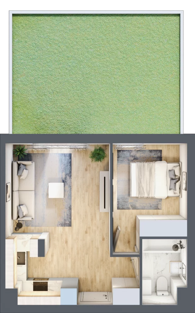2 pokoje, mieszkanie 39,35 m², parter, oferta nr RM/1B/M/0/6, Rytm Mokotowa 1B, Warszawa, Mokotów, Augustówka, ul. Antoniewska / Piramowicza