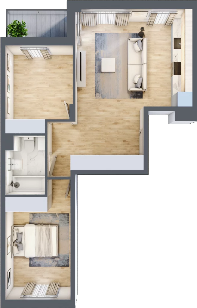 3 pokoje, mieszkanie 64,50 m², piętro 4, oferta nr RM/1B/H/4/4, Rytm Mokotowa 1B, Warszawa, Mokotów, Augustówka, ul. Antoniewska / Piramowicza