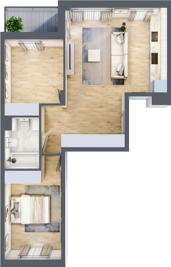 3 pokoje, mieszkanie 64,50 m², piętro 1, oferta nr RM/1B/H/1/4, Rytm Mokotowa 1B, Warszawa, Mokotów, Augustówka, ul. Antoniewska / Piramowicza