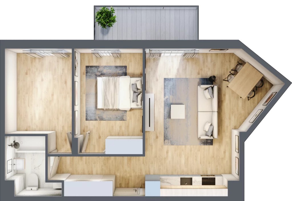 3 pokoje, mieszkanie 58,76 m², piętro 3, oferta nr RM/1B/L/3/4, Rytm Mokotowa 1B, Warszawa, Mokotów, Augustówka, ul. Antoniewska / Piramowicza