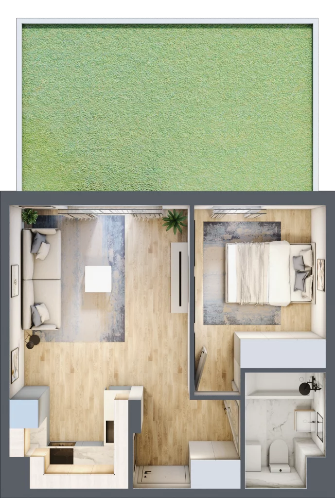 2 pokoje, mieszkanie 39,03 m², parter, oferta nr RM/1B/J/0/5, Rytm Mokotowa 1B, Warszawa, Mokotów, Augustówka, ul. Antoniewska / Piramowicza