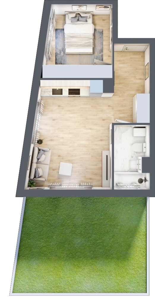 2 pokoje, mieszkanie 41,93 m², parter, oferta nr RM/1B/M/0/3, Rytm Mokotowa 1B, Warszawa, Mokotów, Augustówka, ul. Antoniewska / Piramowicza