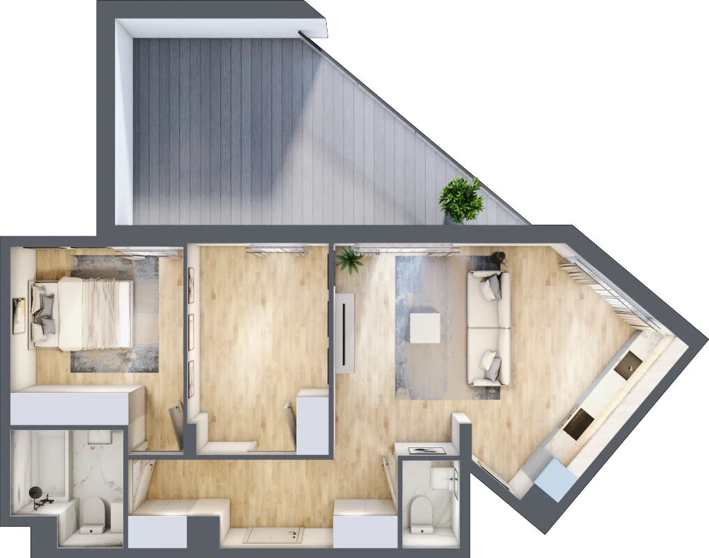 3 pokoje, mieszkanie 69,56 m², piętro 1, oferta nr RM/1B/I/1/8, Rytm Mokotowa 1B, Warszawa, Mokotów, Augustówka, ul. Antoniewska / Piramowicza