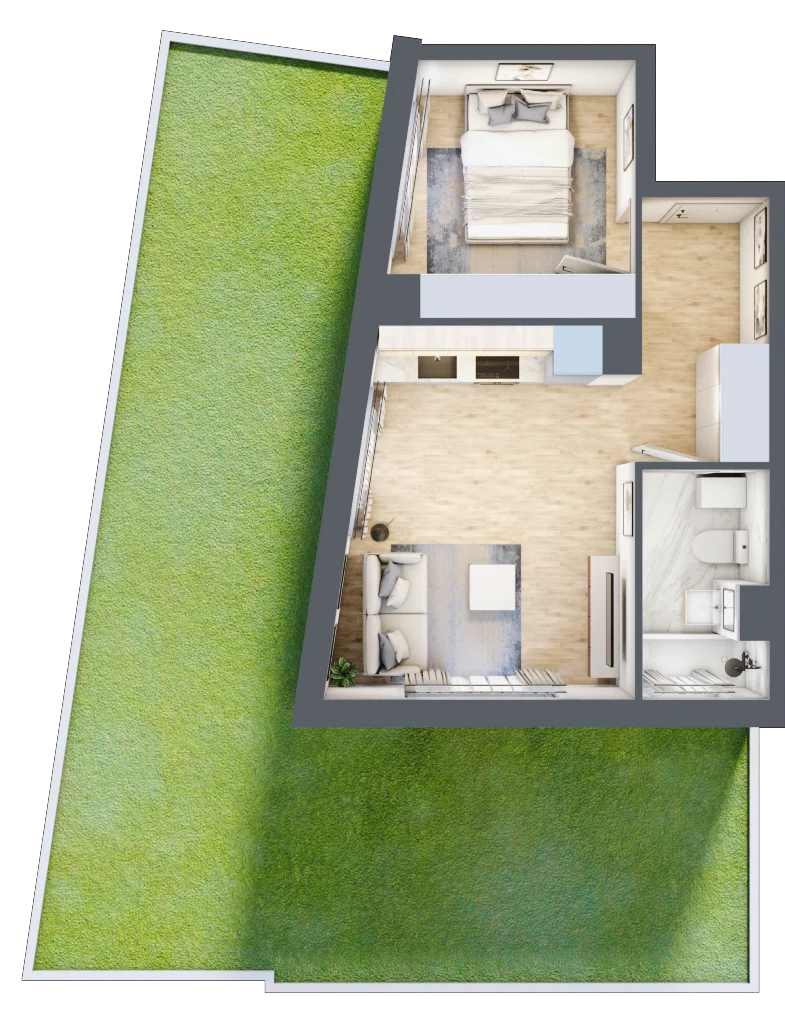 2 pokoje, mieszkanie 41,11 m², parter, oferta nr RM/1B/I/0/5, Rytm Mokotowa 1B, Warszawa, Mokotów, Augustówka, ul. Antoniewska / Piramowicza