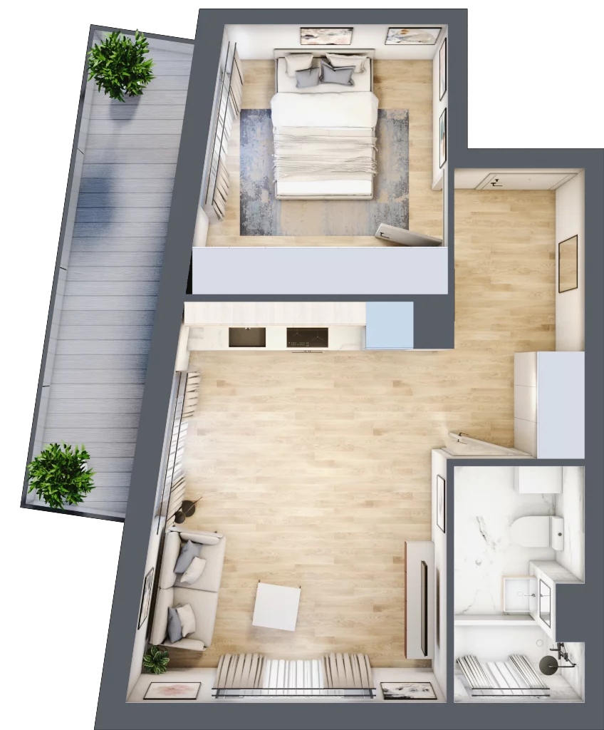 2 pokoje, mieszkanie 41,93 m², piętro 1, oferta nr RM/1B/M/1/3, Rytm Mokotowa 1B, Warszawa, Mokotów, Augustówka, ul. Antoniewska / Piramowicza