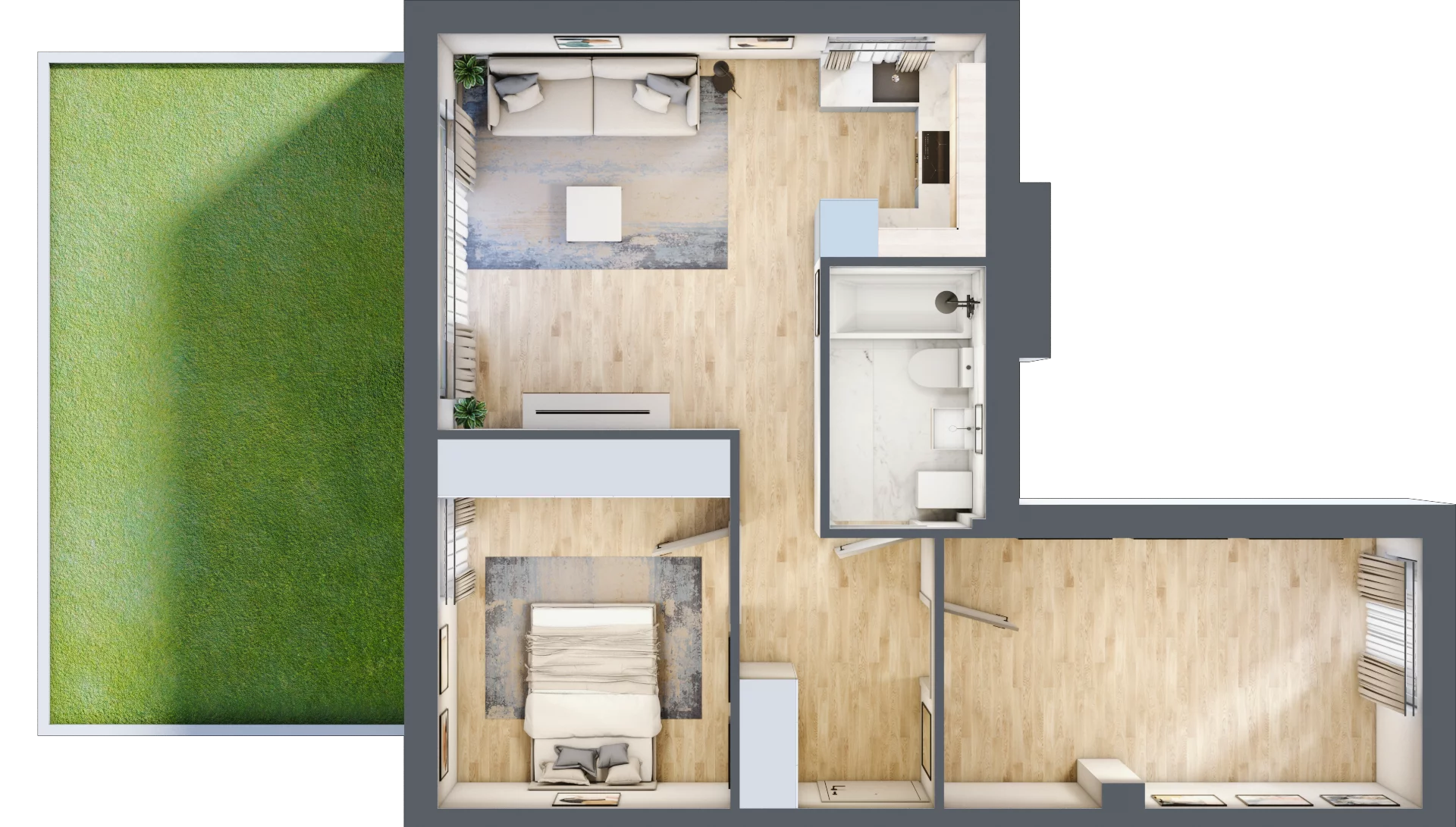 3 pokoje, mieszkanie 65,28 m², parter, oferta nr RM/1B/K/0/3, Rytm Mokotowa 1B, Warszawa, Mokotów, Augustówka, ul. Antoniewska / Piramowicza