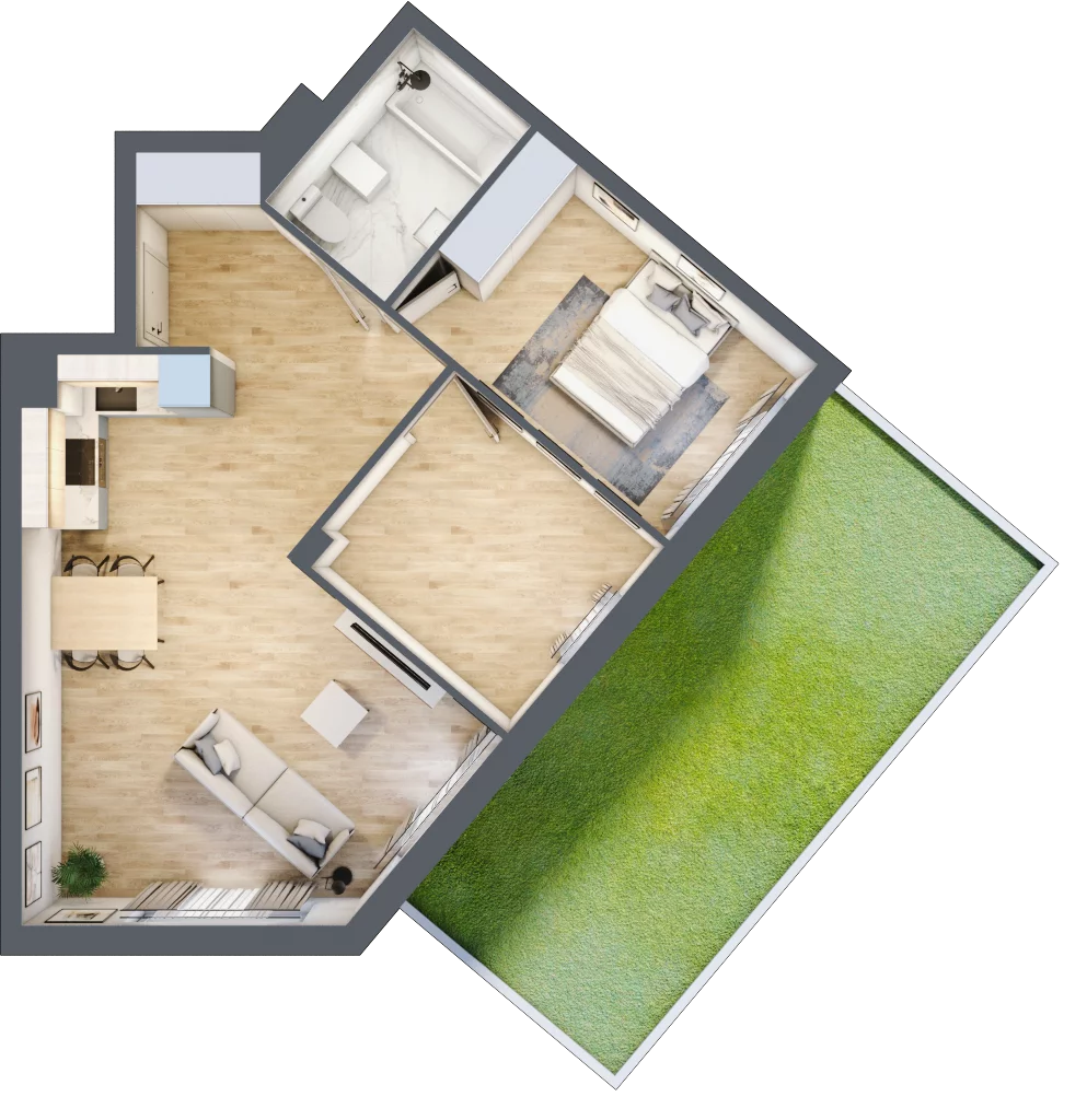 3 pokoje, mieszkanie 64,29 m², parter, oferta nr RM/1B/L/0/3, Rytm Mokotowa 1B, Warszawa, Mokotów, Augustówka, ul. Antoniewska / Piramowicza
