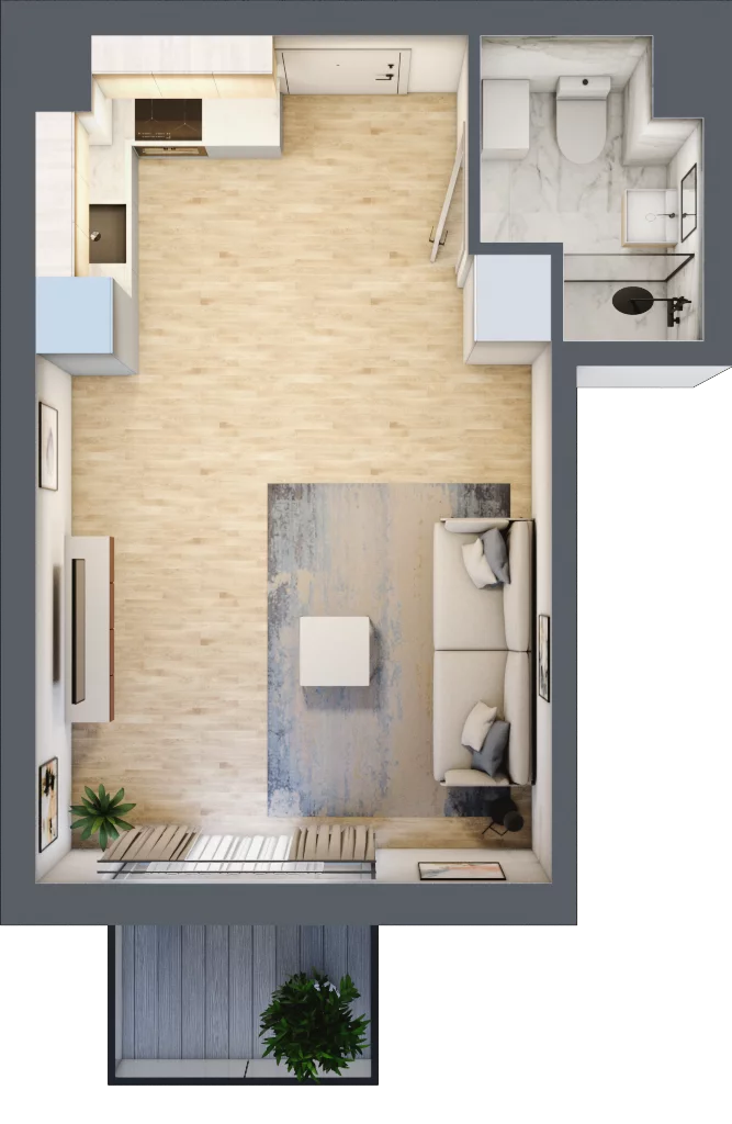 1 pokój, mieszkanie 30,15 m², piętro 1, oferta nr RM/1B/I/1/5, Rytm Mokotowa 1B, Warszawa, Mokotów, Augustówka, ul. Antoniewska / Piramowicza