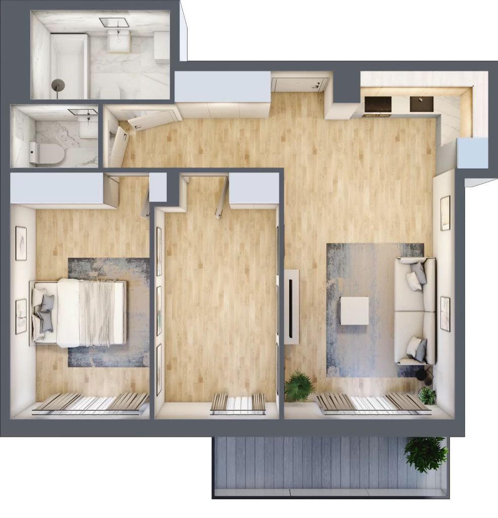 3 pokoje, mieszkanie 63,64 m², piętro 4, oferta nr RM/1B/L/4/1, Rytm Mokotowa 1B, Warszawa, Mokotów, Augustówka, ul. Antoniewska / Piramowicza