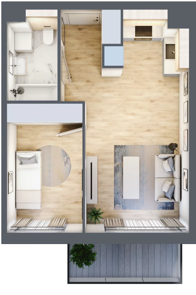 2 pokoje, mieszkanie 39,10 m², piętro 3, oferta nr MC/I/A/3/9, Modern City etap I, Warszawa, Bemowo, Chrzanów, ul. Szeligowska