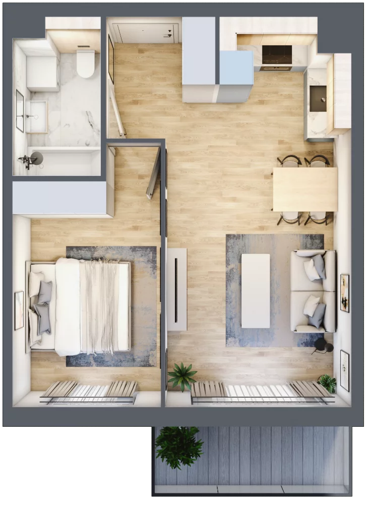 2 pokoje, mieszkanie 42,00 m², piętro 3, oferta nr MC/I/B/3/9, Modern City etap I, Warszawa, Bemowo, Chrzanów, ul. Szeligowska