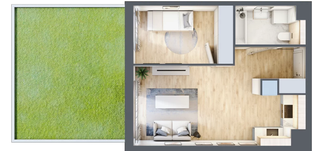 2 pokoje, mieszkanie 39,10 m², parter, oferta nr MC/I/A/0/9, Modern City etap I, Warszawa, Bemowo, Chrzanów, ul. Szeligowska