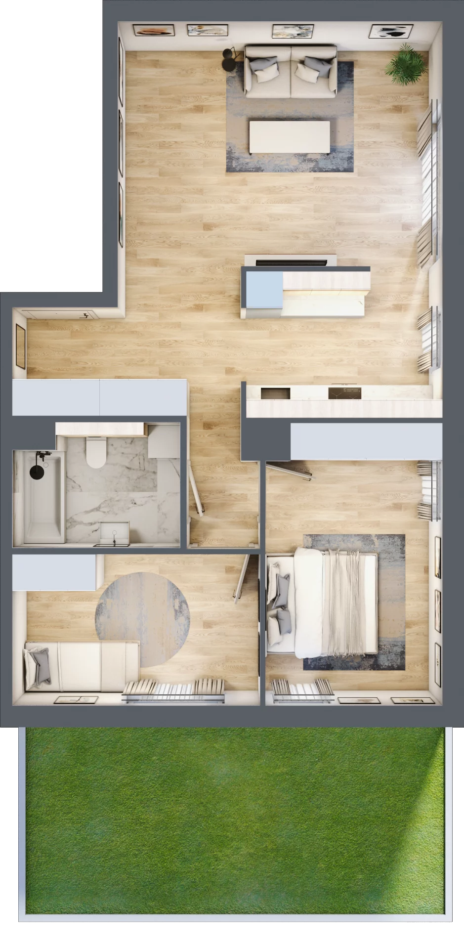 3 pokoje, mieszkanie 68,00 m², parter, oferta nr MC/H/A/0/4, Modern City etap H, Warszawa, Bemowo, Chrzanów, ul. Szeligowska