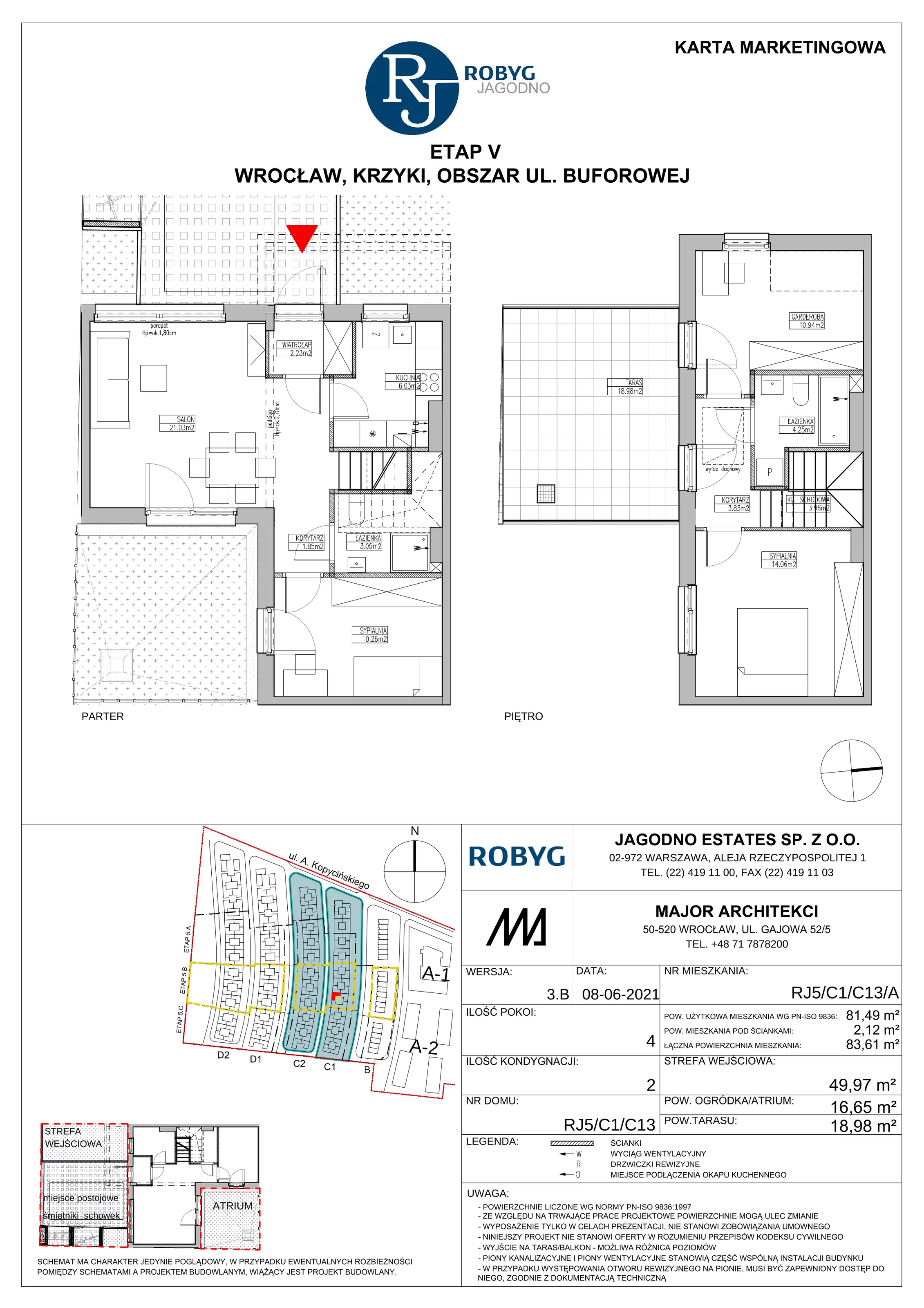 Dom 82,59 m², oferta nr RJ5/C1/C13/B, Robyg Jagodno, Wrocław, Jagodno, Krzyki, ul. Kopycińskiego