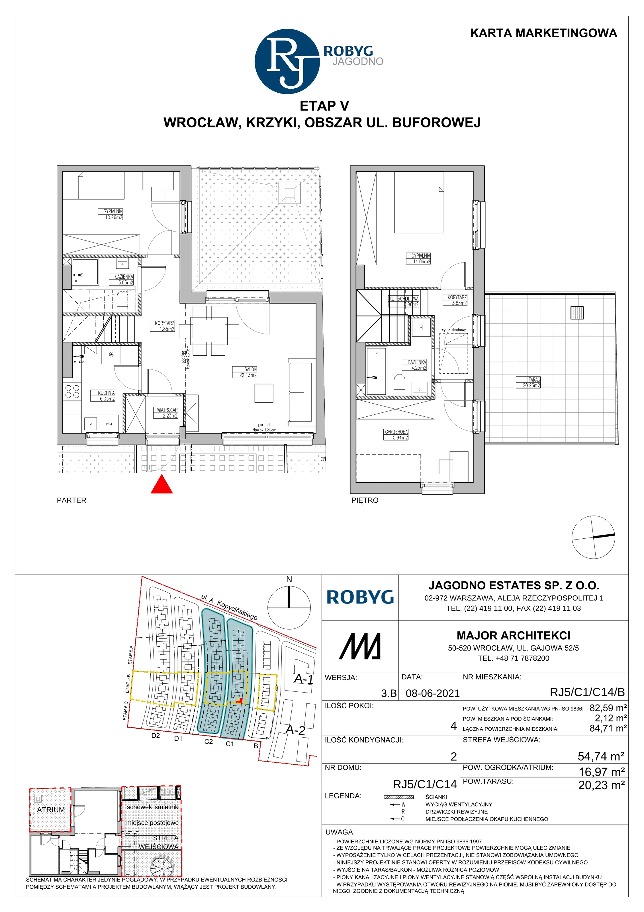 Dom 81,49 m², oferta nr RJ5/C1/C9/A, Robyg Jagodno, Wrocław, Jagodno, Krzyki, ul. Kopycińskiego
