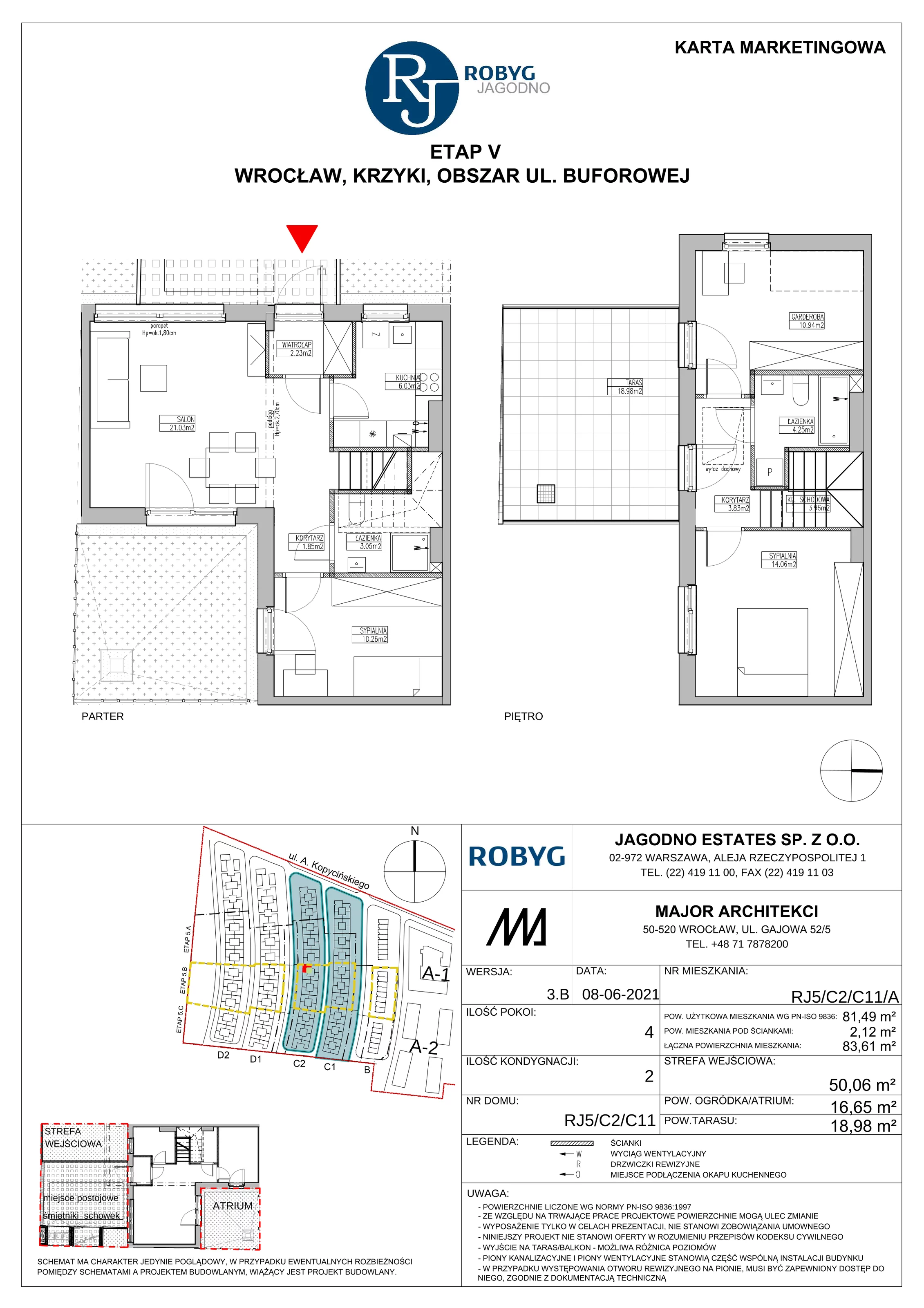 Dom 82,59 m², oferta nr RJ5/C2/C11/B, Robyg Jagodno, Wrocław, Jagodno, Krzyki, ul. Kopycińskiego