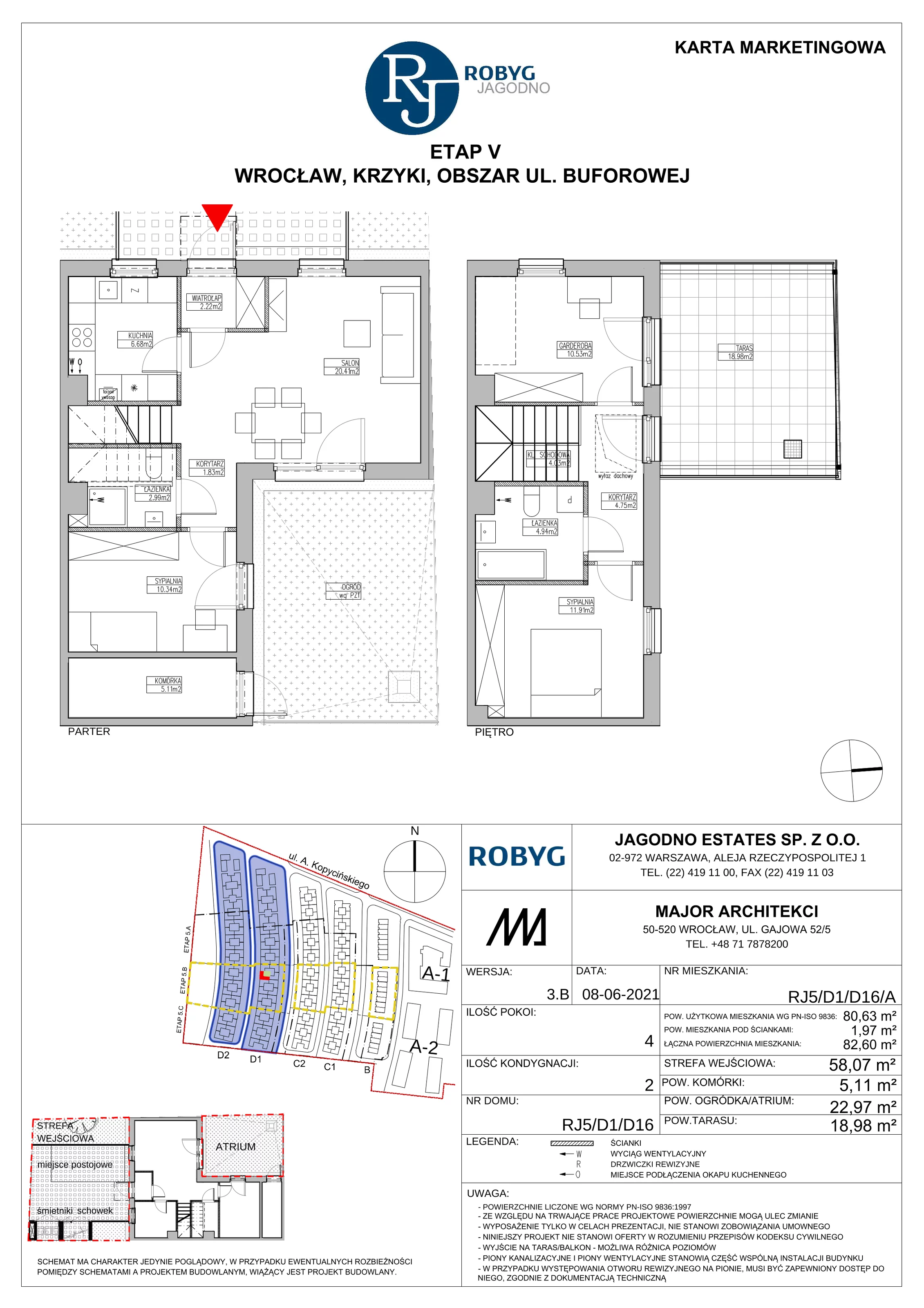 Dom 80,63 m², oferta nr RJ5/D1/D16/A, Robyg Jagodno, Wrocław, Jagodno, Krzyki, ul. Kopycińskiego