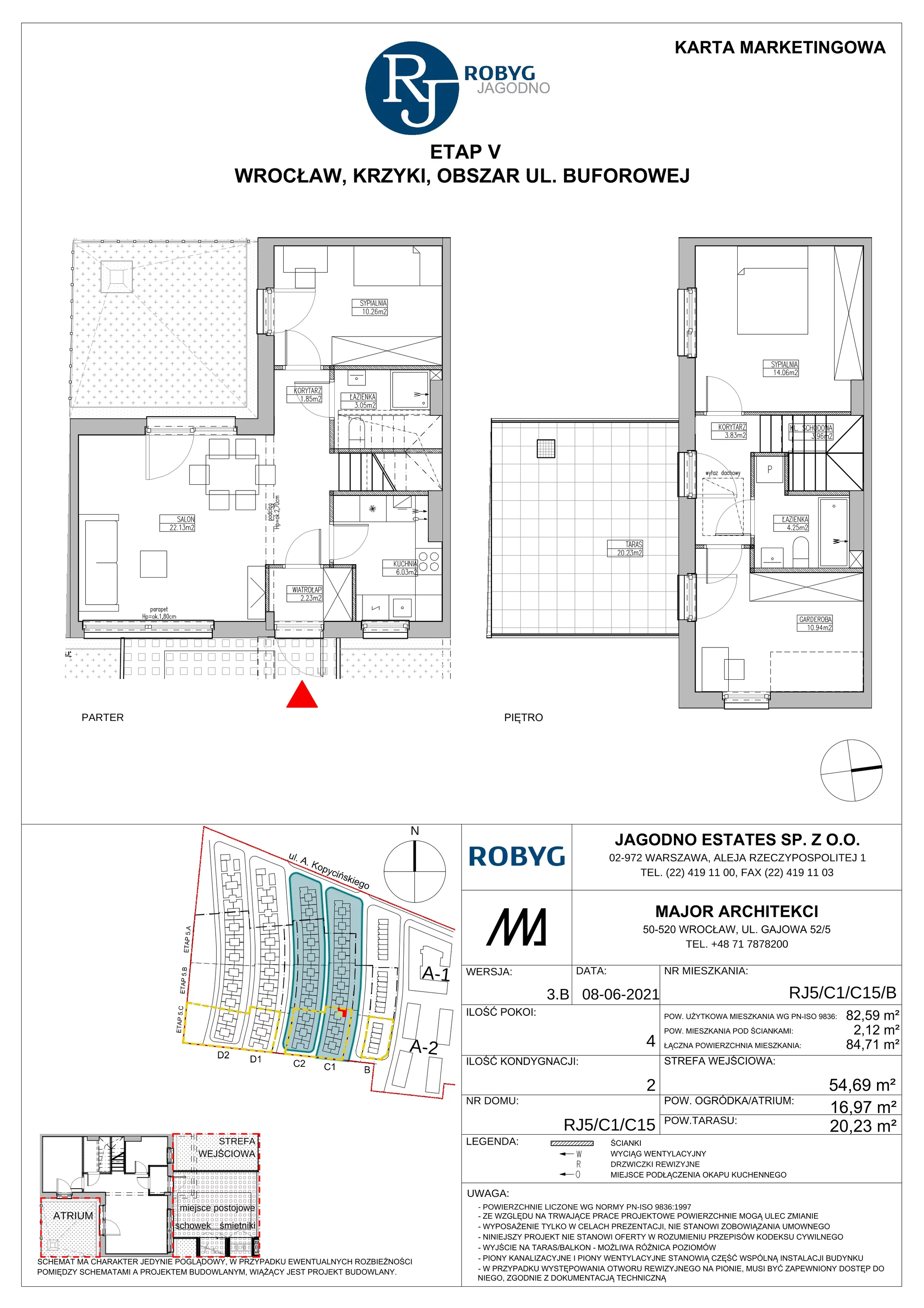 Dom 82,59 m², oferta nr RJ5/C1/C15/B, Robyg Jagodno, Wrocław, Jagodno, Krzyki, ul. Kopycińskiego