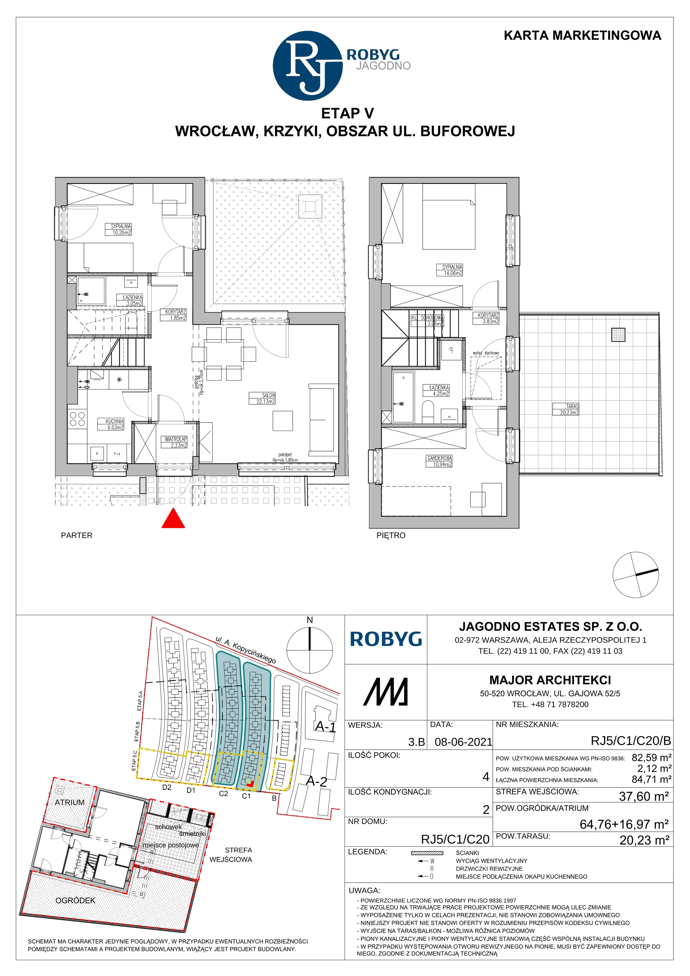 Dom 82,59 m², oferta nr RJ5/C1/C20/B, Robyg Jagodno, Wrocław, Jagodno, Krzyki, ul. Kopycińskiego