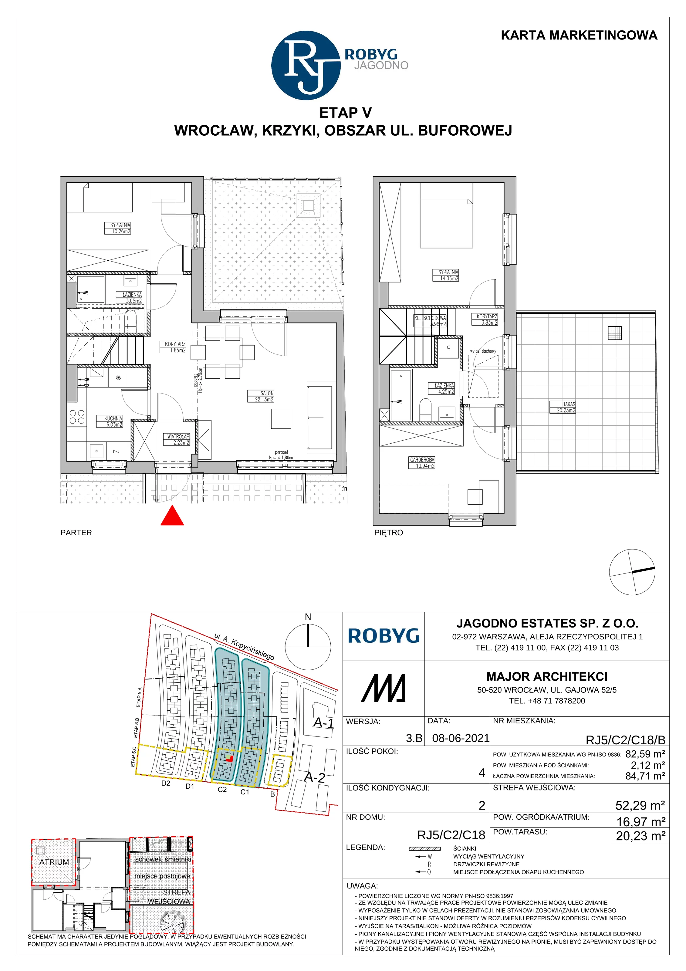 Dom 82,59 m², oferta nr RJ5/C2/C18/B, Robyg Jagodno, Wrocław, Jagodno, Krzyki, ul. Kopycińskiego